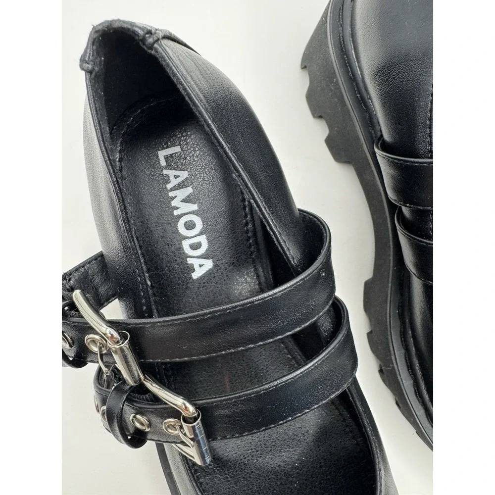 LaModa Dolls Kills Black chunky platform mary‎ janes size 7
